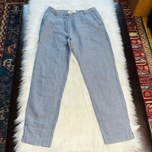 Cotelac Blue Linen Blend Trousers